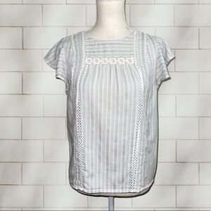 Lucky Brand eyelet trim blouse